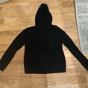 Theory black hoodie with white specs